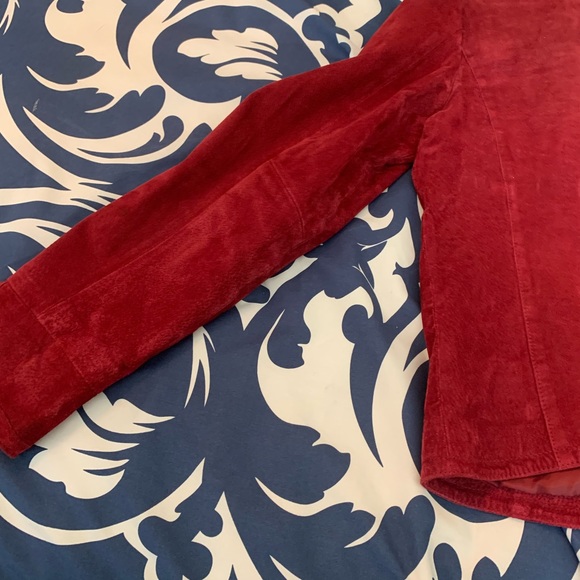 LAL (Live a Little) Burgundy LEATHER Dress Jacket - Picture 4 of 6